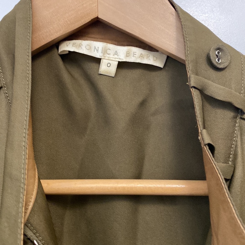 Veronica Beard Olive Utility Jacket with Tan Accents - Picture 2 of 9